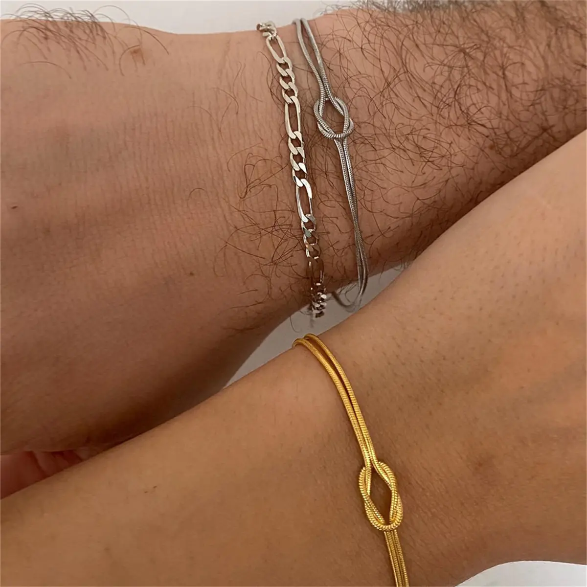 Dugum-Cift-Bileklik-925-Ayar-gumus-gold-1.jpg Gümüş Düğüm Bileklik – paslanmaz çelik erkek bileklik